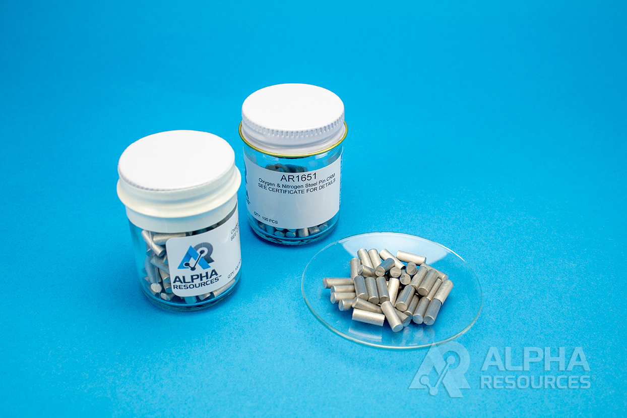 View Oxygen and Nitrogen in Steel CRM (O= 0.0033%, N= 0.0222%) - 1g Pin