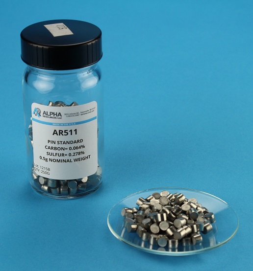 View Carbon and Sulfur CRM (C= 0.064% S= 0.272%) - 0.5g Steel Pin