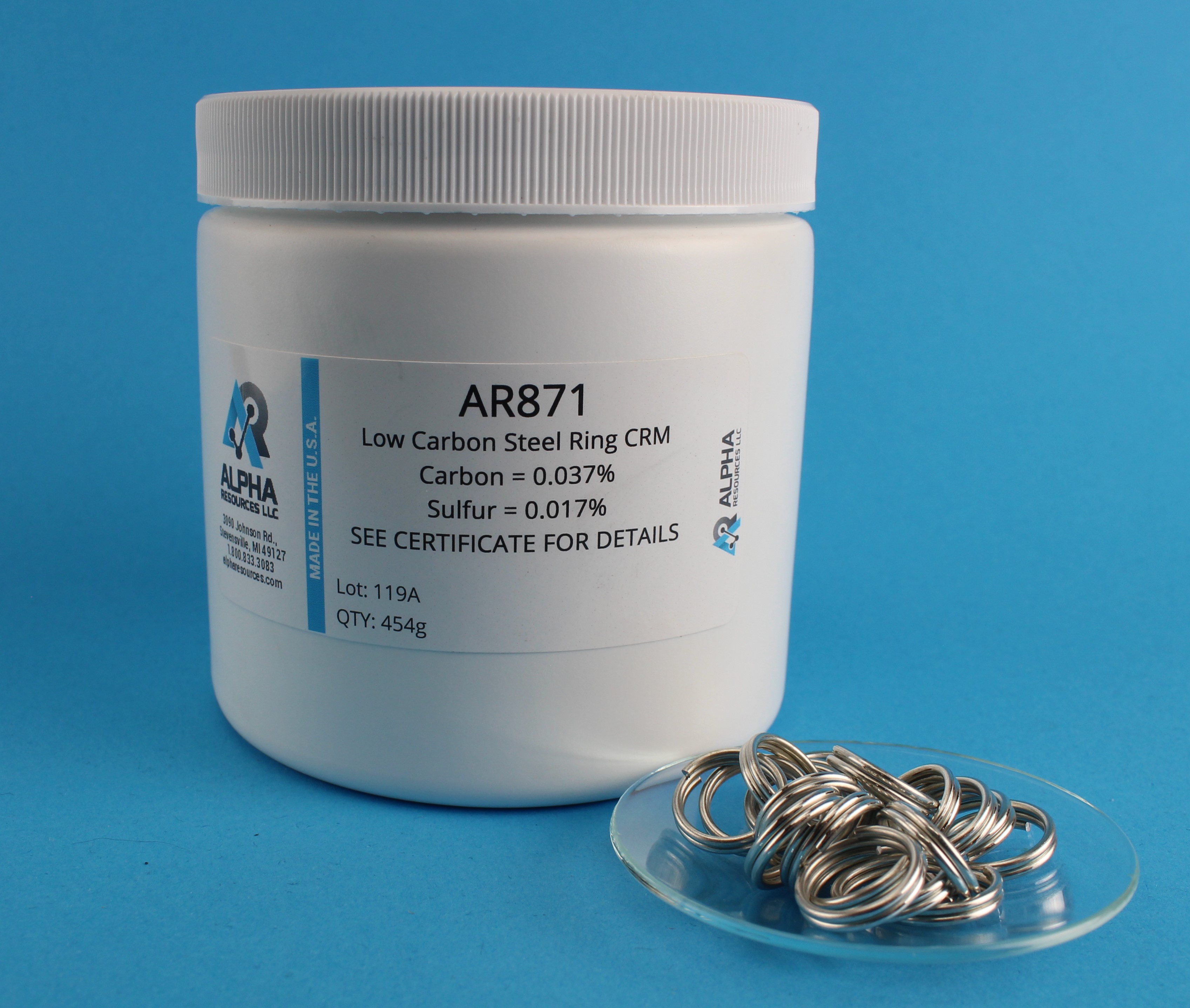 View Carbon and Sulfur CRM (C= 0.036% S= 0.015%) - 1g Ring