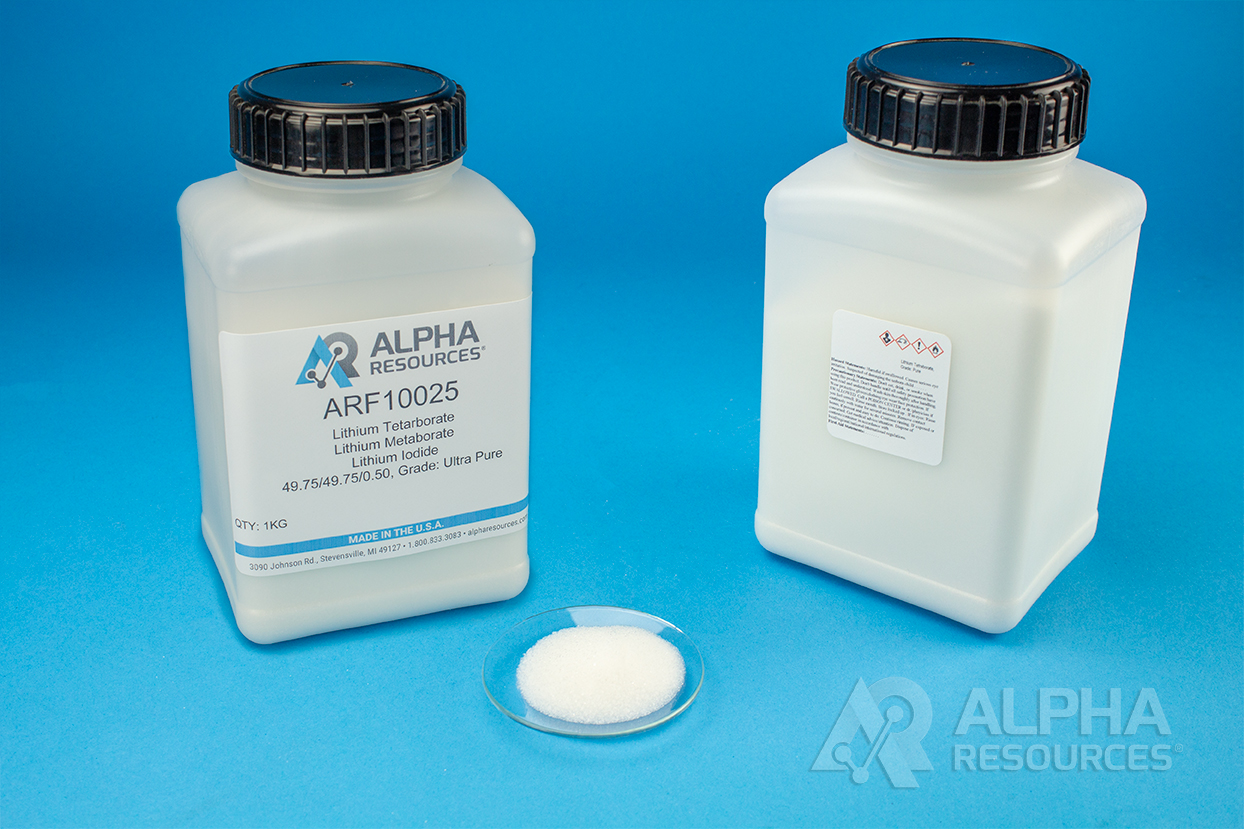 View Lithium Tetraborate/Lithium Metaborate/Lithium Iodide 49.75/49.75/0.50: High Density, Grade Ultra Pure