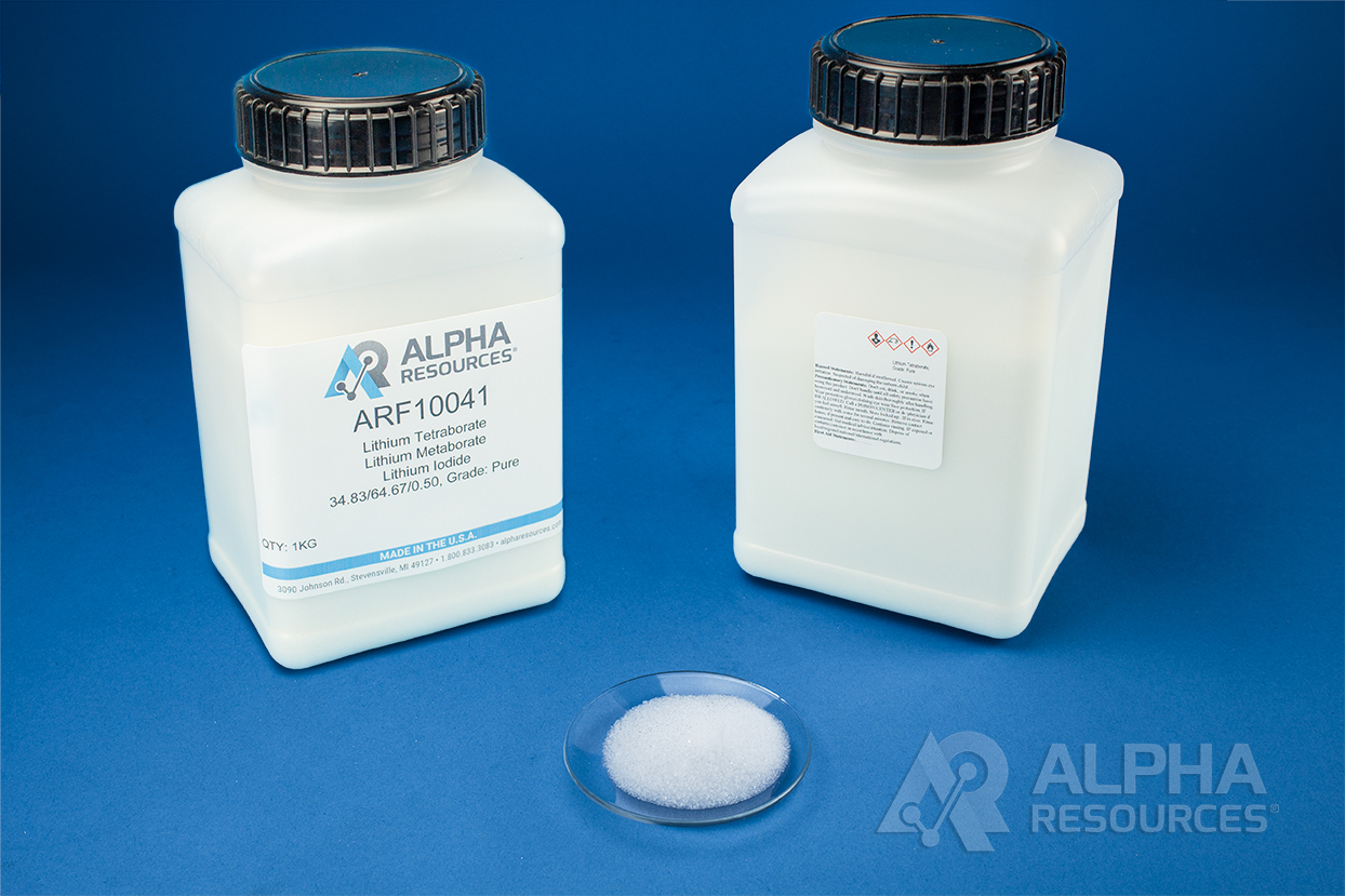 View Lithium Tetraborate/Lithium Metaborate/Lithium Iodide 34.83/64.67/0.50: High Density, Grade Pure