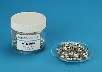 View Pressed Tin Capsule (H=5mm, D=3.5mm WGT=13mg)